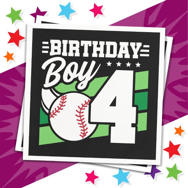 4 års gammal baskeboll Party Theme 4e födelsedagen Pappersservett (Skapare uppladdad)