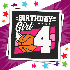 4 års gammal basketboll Party 4e födelsedagen-flic Pappersservett