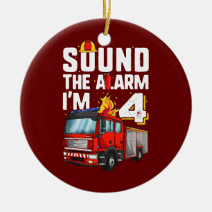 4 års gammal Firelångtradare Birthday Småbarn Julgransprydnad Keramik