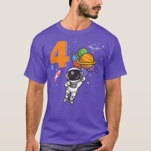 4 års gammal födelsedagspojke 4e födelsedagen Astr T Shirt