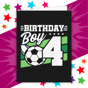 4 års gammal fotboll Party 4e födelsedagen Boy Kort