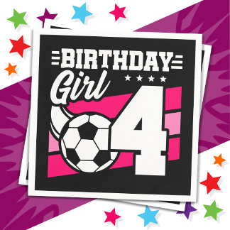 4 års gammal fotbollsflicka i Party 4e födelsedage Pappersservett