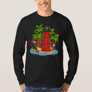 4 års gammal Pirat-födelsedag arr Pirater Frakt Ar T Shirt