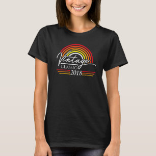 4 års gammal Vintage 2018 Girls Boy 4e födelsedage T Shirt