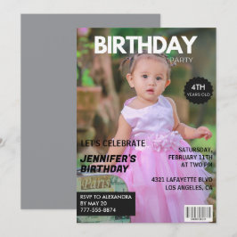 4-års inbjudningar för henne tidningsomslag