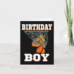 4 års Old Basketball Boy 4e födelsedagen Party Cel Kort