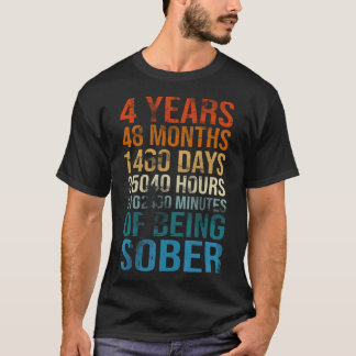 4 års Sober Firande Security Recovery Clean T Shirt
