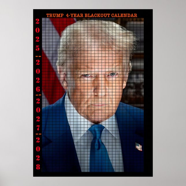 4 ÅRS TRUMP BLACKOUT-KALENDER POSTER (Framsidan)