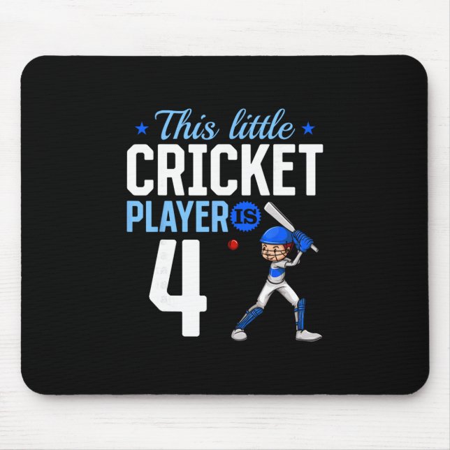 4-årsdag cricket spelare  musmatta (Framsidan)