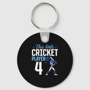 4-årsdag cricket spelare nyckelring