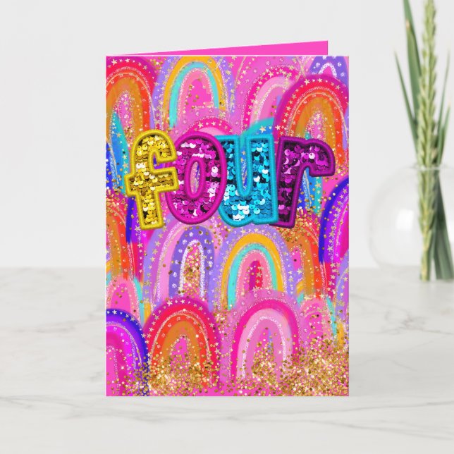 4-årsdag tack kort (Framsida)