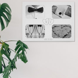 4-årsjubileum för bröllop Fotokollage Minnesaffisc Poster