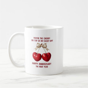 4-årsjubileumskort, Fruktjubileumsprydnad Kaffemugg