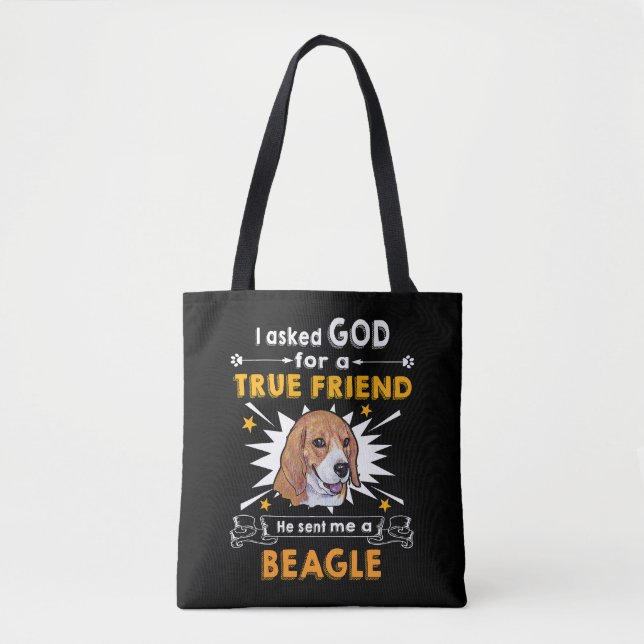 4 Asked Gud True Friend A Beagle Tygkasse (Framsida)