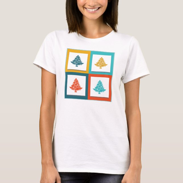 4 Återställningsdesign för Julgranar Tee Shirt (Framsida)
