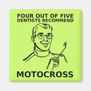 4 Av 5 Tandläkare Motocross Dirt Bike Magnet