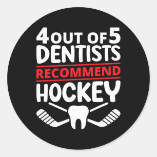 4 av 5 tandläkare rekommenderar ishockey roligt oc runt klistermärke