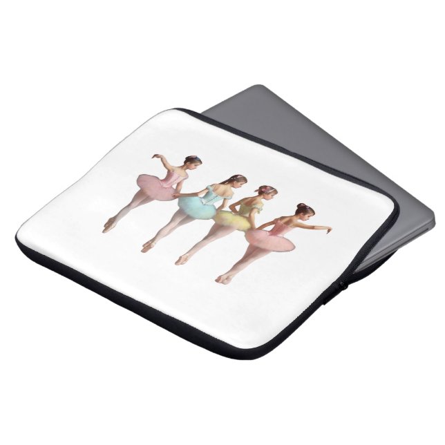 4 bailarinas con tutús rosa, amarillo, verde dulce laptop fodral (Framsida topp)