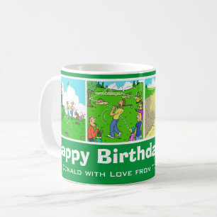 4 Besnåla Golf- och GolfingTecknader att anpassa. Kaffemugg
