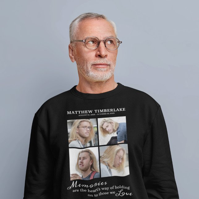 4 Bild minnesbegravning Lång Ärmad Tröja (Skapare uppladdad)