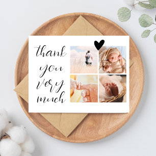 4 Bilder Collage Minimalistisk Bebis Shower Tacksa Vykort