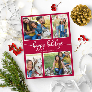 4 bilder kollage God Jul Modern jul Vykort