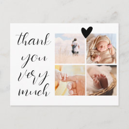 4 bilder kollage minimalistisk baby shower tackkor vykort