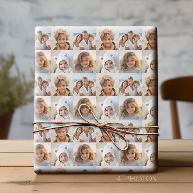 4 bilder - Modern Minimal Presentpapper (Custom Photo Wrapping Paper)