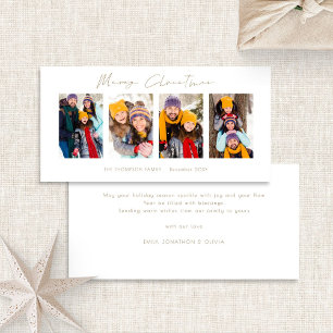 4 Bilder Photo Strip Guld Script God jul Julkort