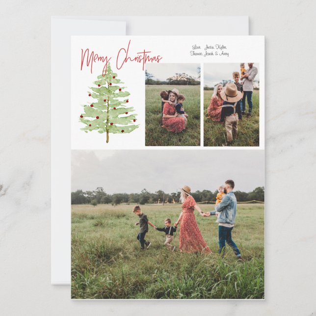 4 Bilder Vattenfärgat julkort (Framsida)