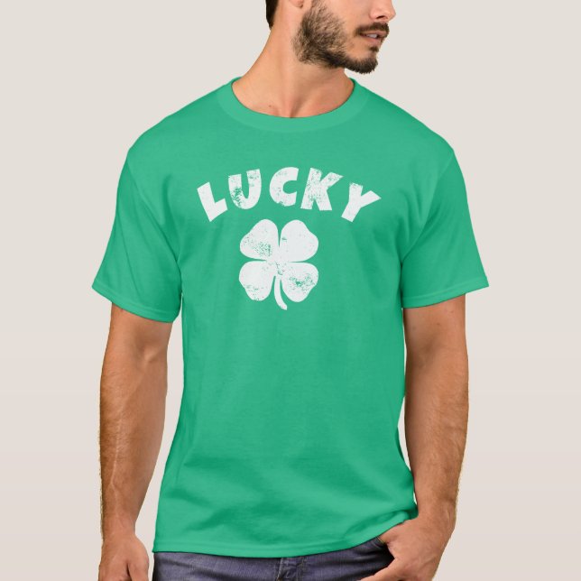 4-bladig lyckoklöver St. Patricks dag T-Shirt (Framsida)