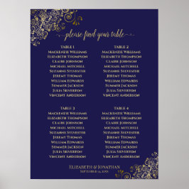 4 Bord Lacy Guld Bröllop, marktunga Poster