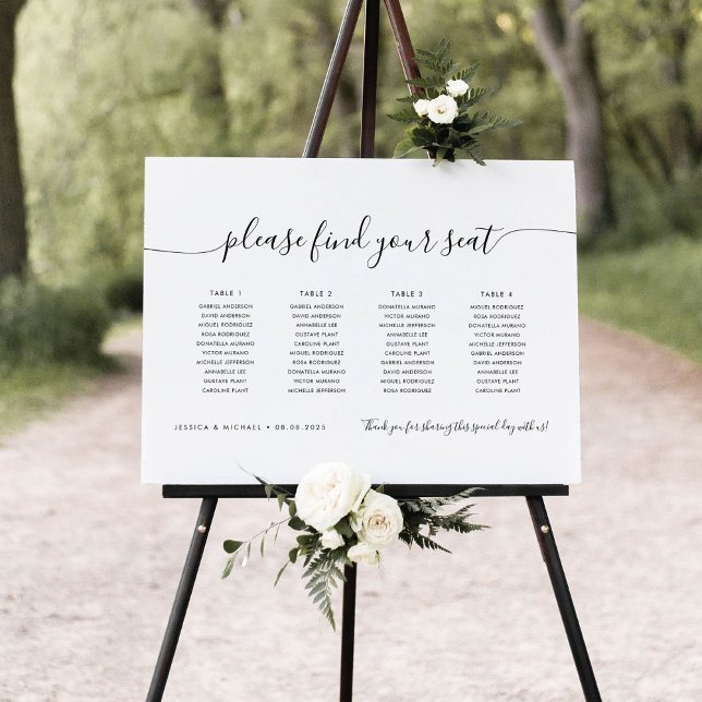 4 Bord Modern sökning efter sittplatsschema Poster (Skapare uppladdad)