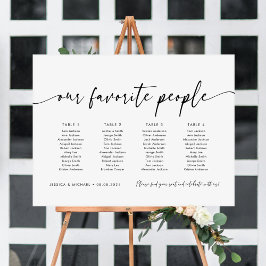 4 Bord Vår Favoritpersoner Platsindelning Plan Poster