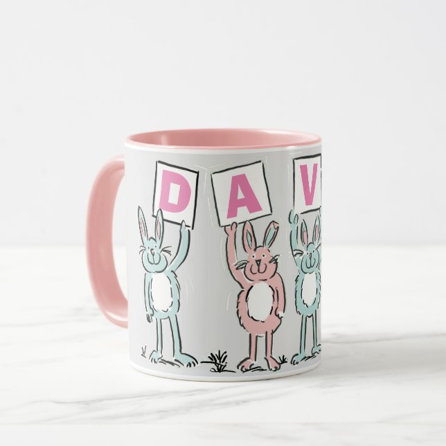 4 Brev Namn-Roligtens kanonutformning Mugg (Framsida vänster)