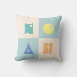 4 brev pojke namn, färgad daghem kudde