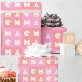 4 brev shock rosa flicka, Papper för inkapsling Presentpapper