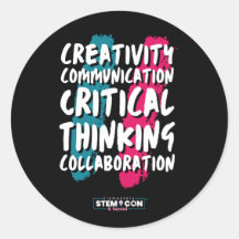 4 C av STEM Round Sticker