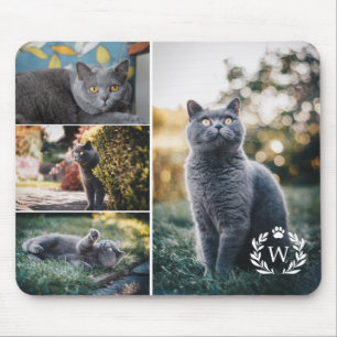 4 Cat Photo Collage Tass Laurel Wandeann Monogram Musmatta
