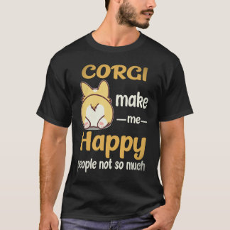 4 Corgi Gör Mig Glad Människor Inte Så Mycket Corg T Shirt