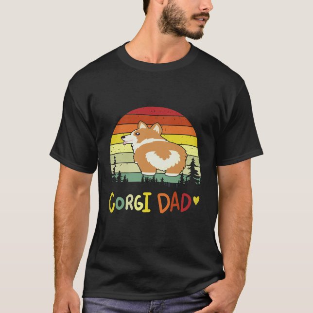 4 Corgi Pappa Corgi T Shirt (Framsida)