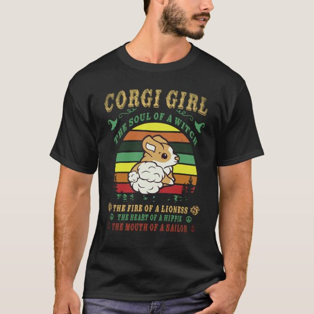 4 Corgi Själens Häxa Corgi T Shirt (Framsida)