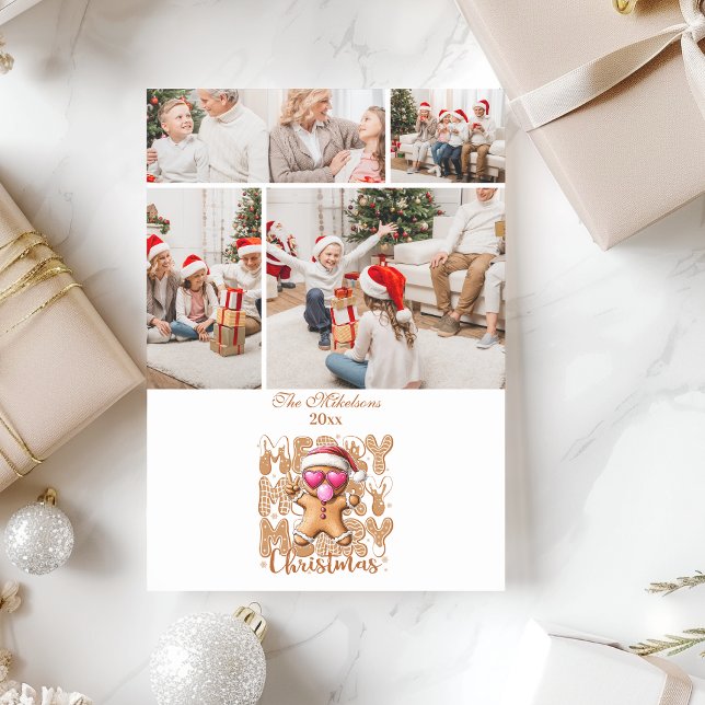 4 Cute Gingerbread  Merry Christmas  Julkort (Skapare uppladdad)