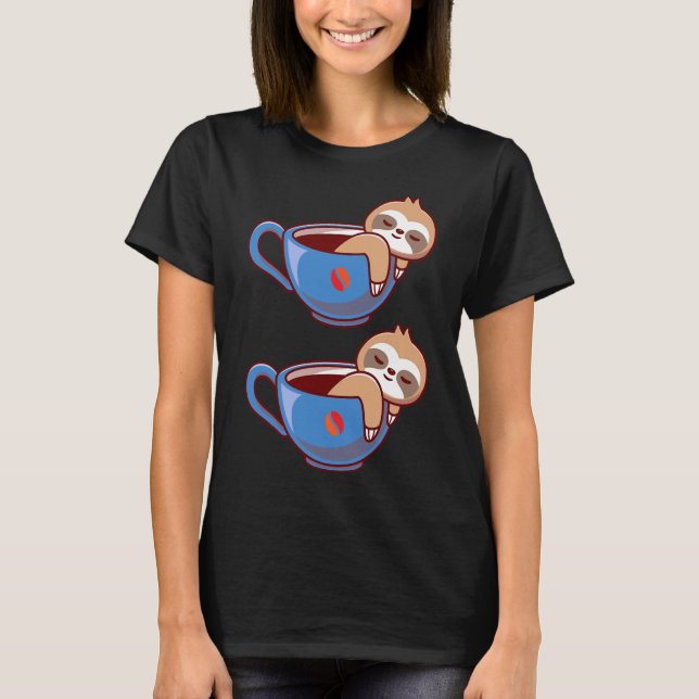 4 Cute tar bort kaffet med långsam design T Shirt (Framsida)