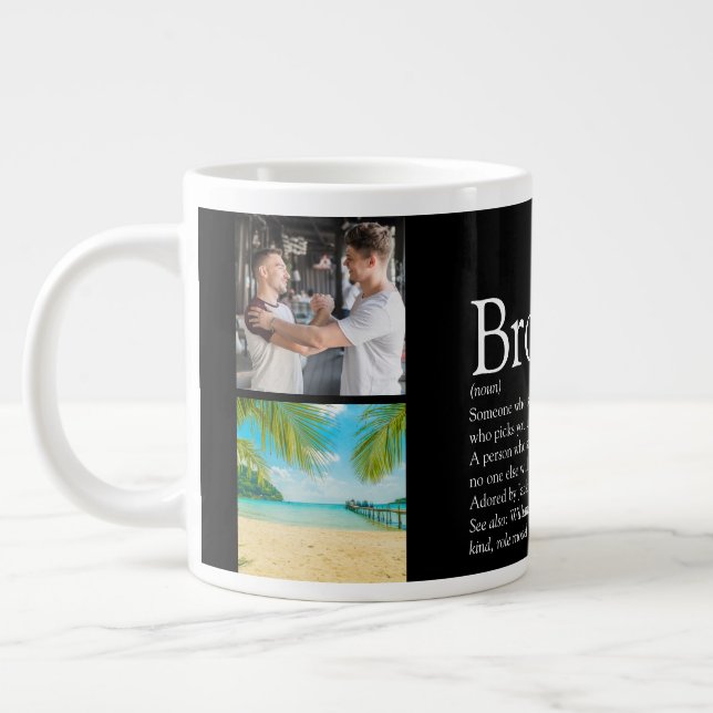 4 Definition av Photo Collage Coola Best Aldrig Br Jumbo Mugg (Vänster)