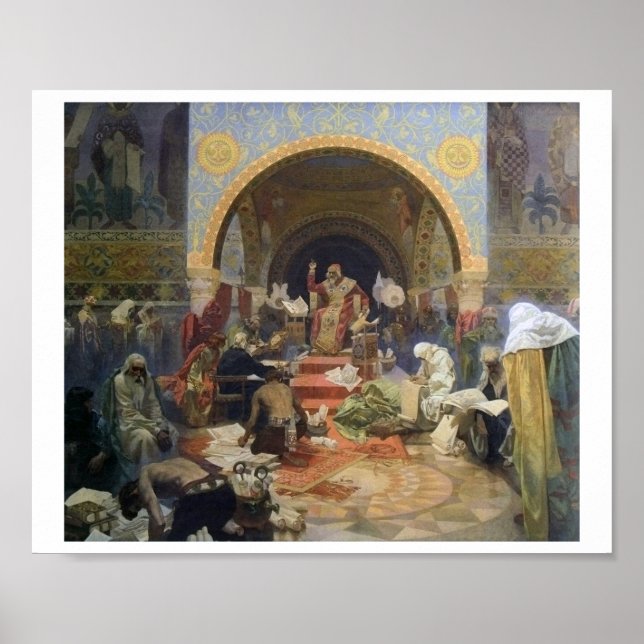#4 Den bulgariska tsaren Simeon, Mucha Poster (Framsidan)