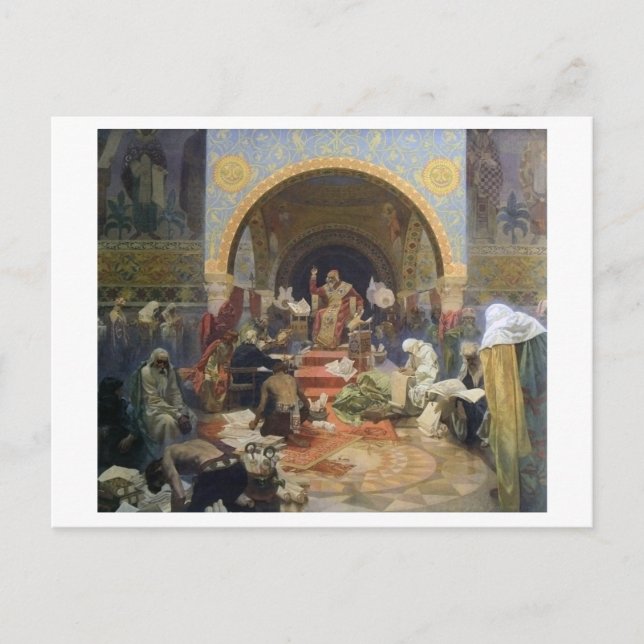 #4 Den bulgariska tsaren Simeon, Mucha Vykort (Framsida)