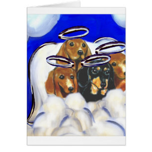 4 doxie änglar hälsningskort