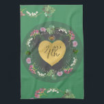 4:e Bröllop-årsdagen för frukt-Blommigten Kökshandduk<br><div class="desc">Om du är tittar för den unika filten med ett original,  blommigt och vindruvor,  hjärtkrans för 4:e bröllop-årsdagen,  så kanske du har hittat den med min egen grafik på Zazzles anpassningsbar kökshanddukar!</div>