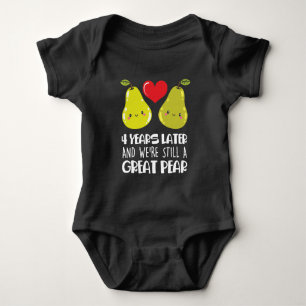 4:e Bröllop-årsdagen Gift gift par Pear T Shirt